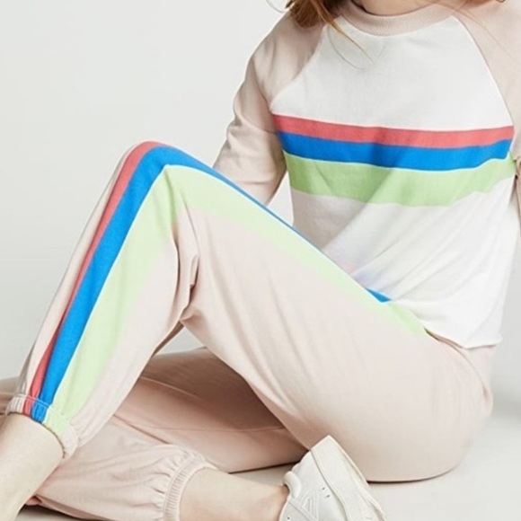 🎉HP Wildfox Beachhouse Striped Cropped Sweatshirt - Picture 4 of 11